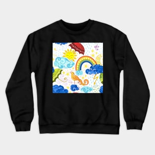 Fairytale Weather Forecast Large Scale Print Crewneck Sweatshirt